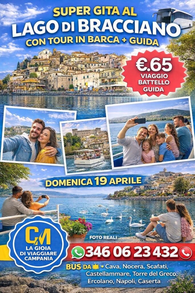 Lago di Bracciano con Tour in barca più guida Domenica 19 Aprile fb img 1772660620835