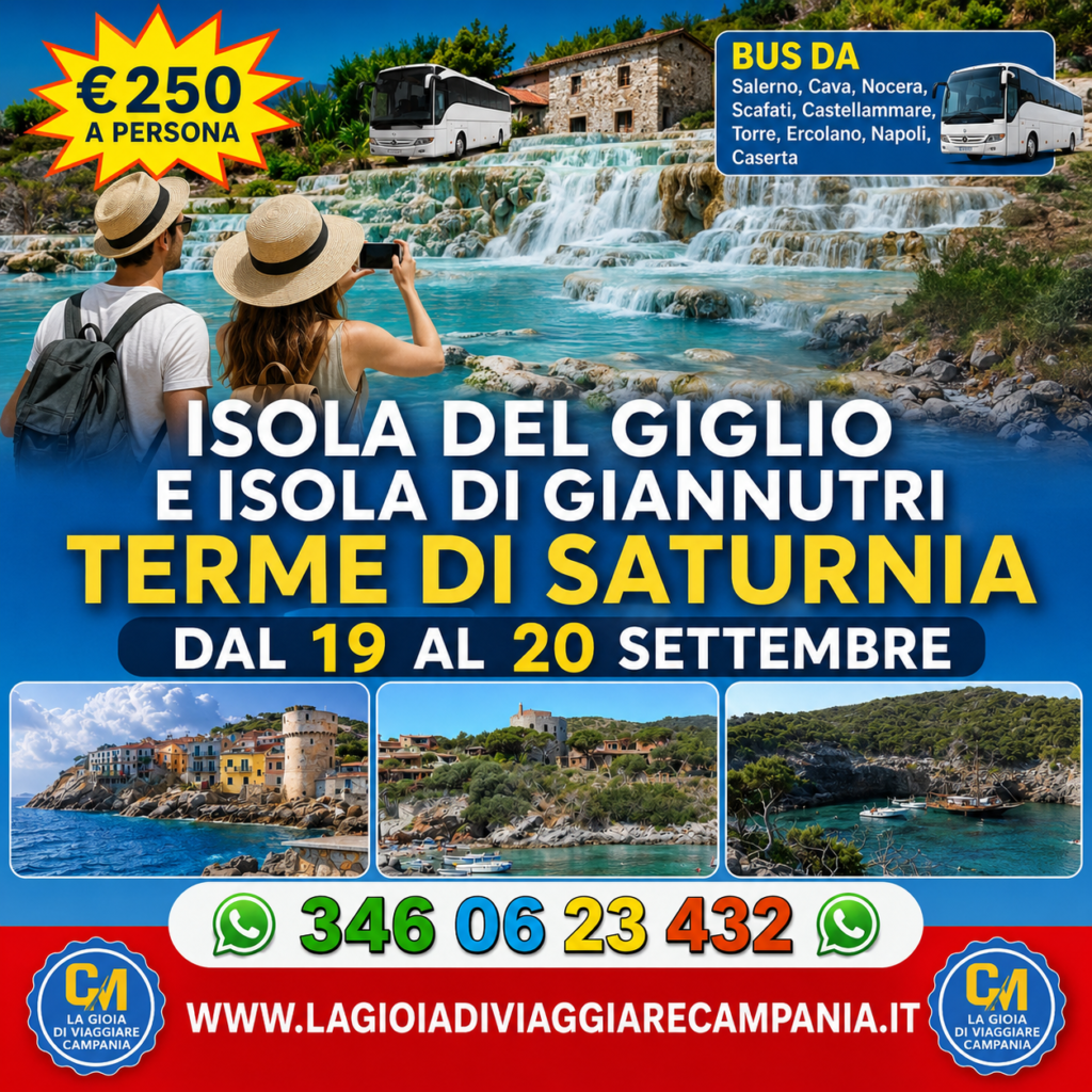 Gita Speciale Isola del Giglio e Isola di Giannutri Terme di Saturnia dal 19 al 20 Settembre file 00000000311471f48bfad740a62ef089